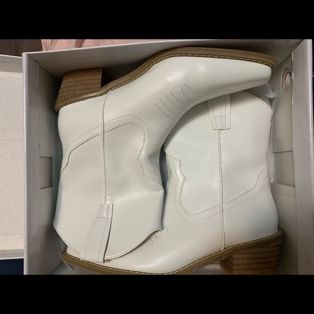 Shein white cowgirl boots